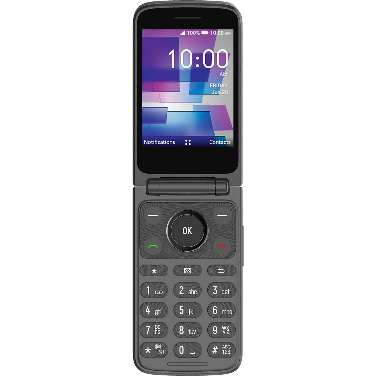 TCL FLIP 3 T435 Stone Gray open front view