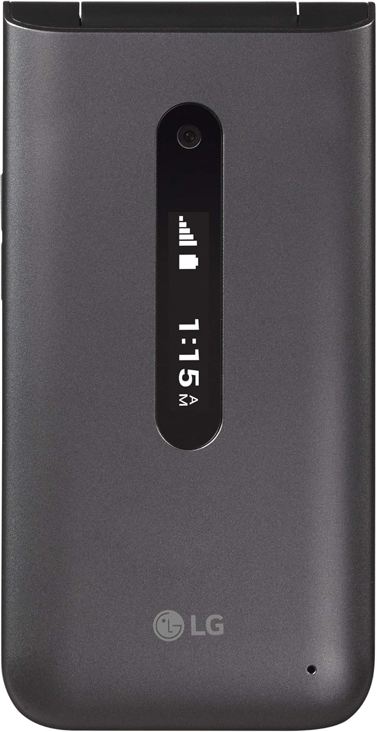 LG Classic 4G LTE 8GB Basic Flip Phone for TracFone (L125DL)(Gray)