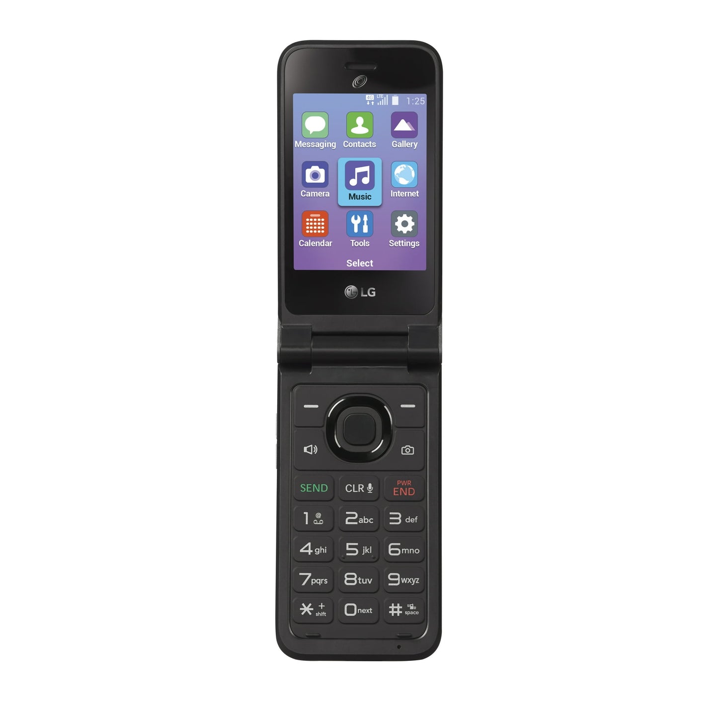 LG Classic 4G LTE 8GB Basic Flip Phone for TracFone (L125DL)(Gray)