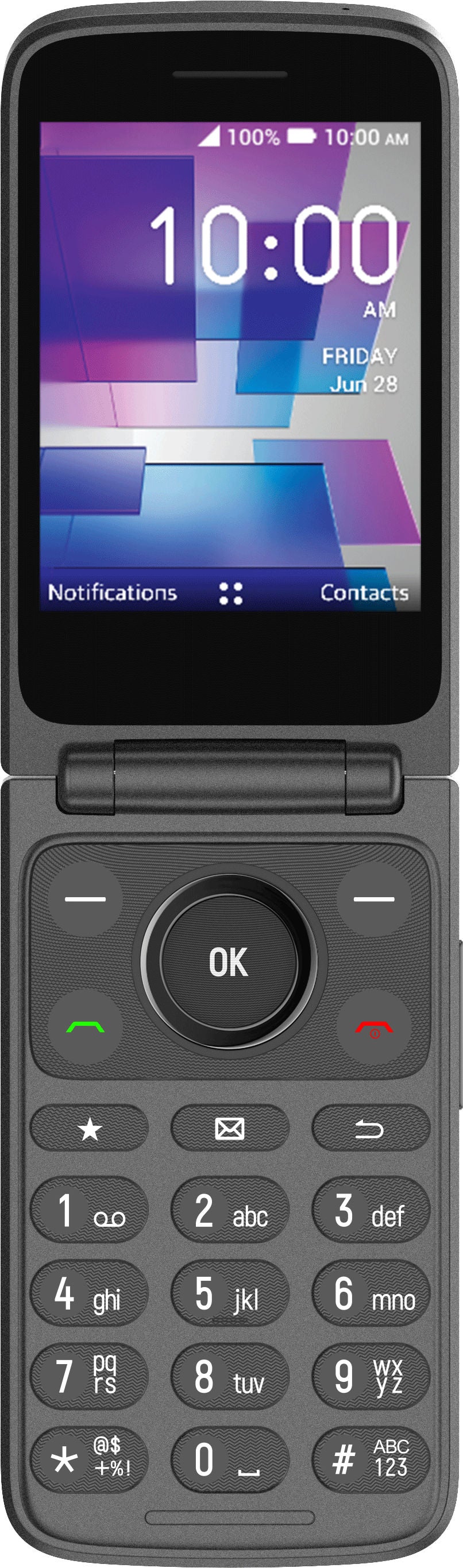 TCL Flip 3 T435 Stone Gray open front view